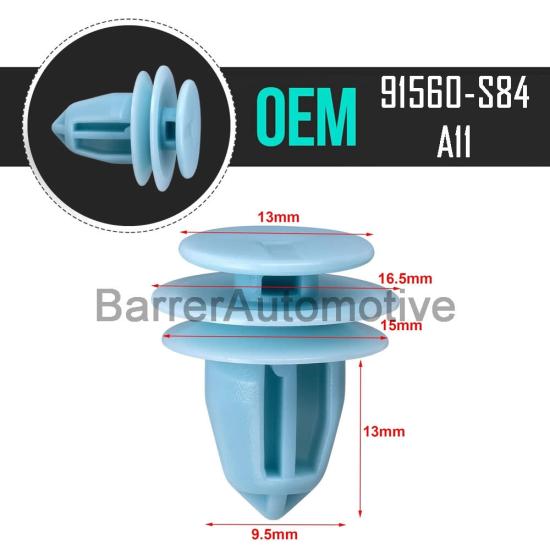 Honda Kapı Döşeme Klipsi 91560-S84-A11 (10 Adet)